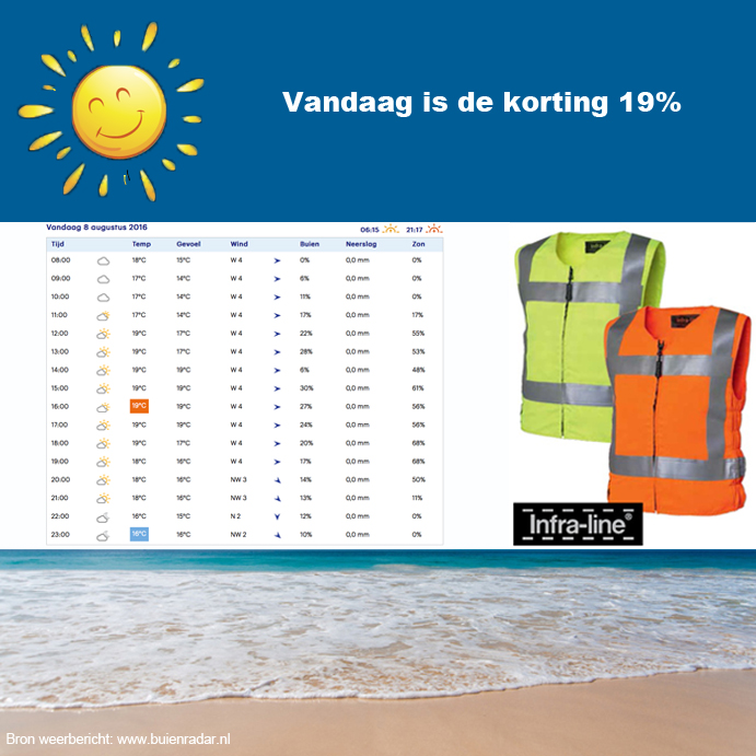 Zomeractie Coolvest hydrogel Infra-line 8 augustus 2016