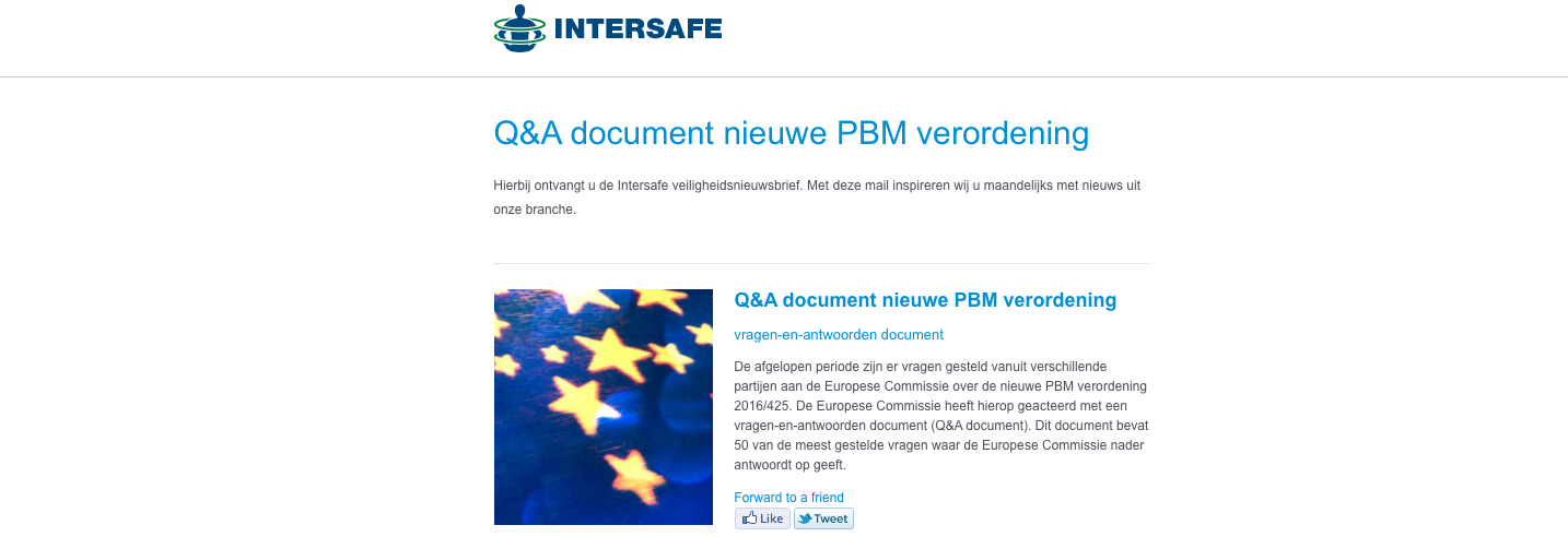 NIEUWSBRIEF: Q&A document nieuwe PBM verordening